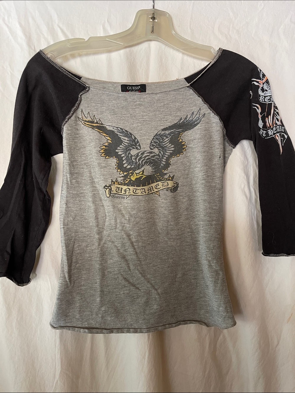 Grey and black moto tee